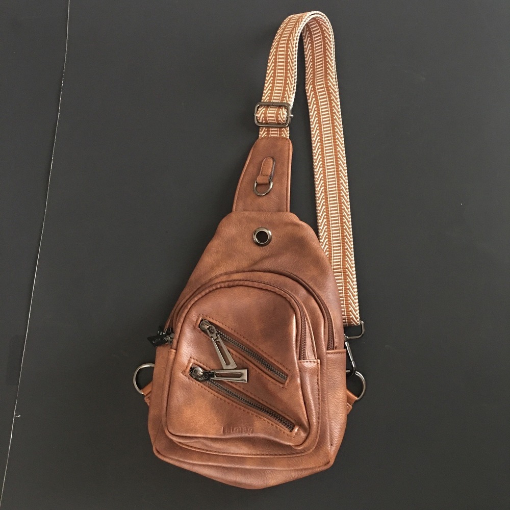 Latmap Sling Bag For Women Men Crossbody Shoulder Tote Blet Bags Backpack Brown